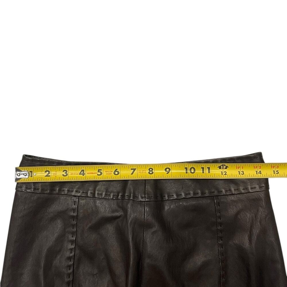 KITON Woman Dark Brown Faux Leather Skirt Size:46 - Picture 8 of 11